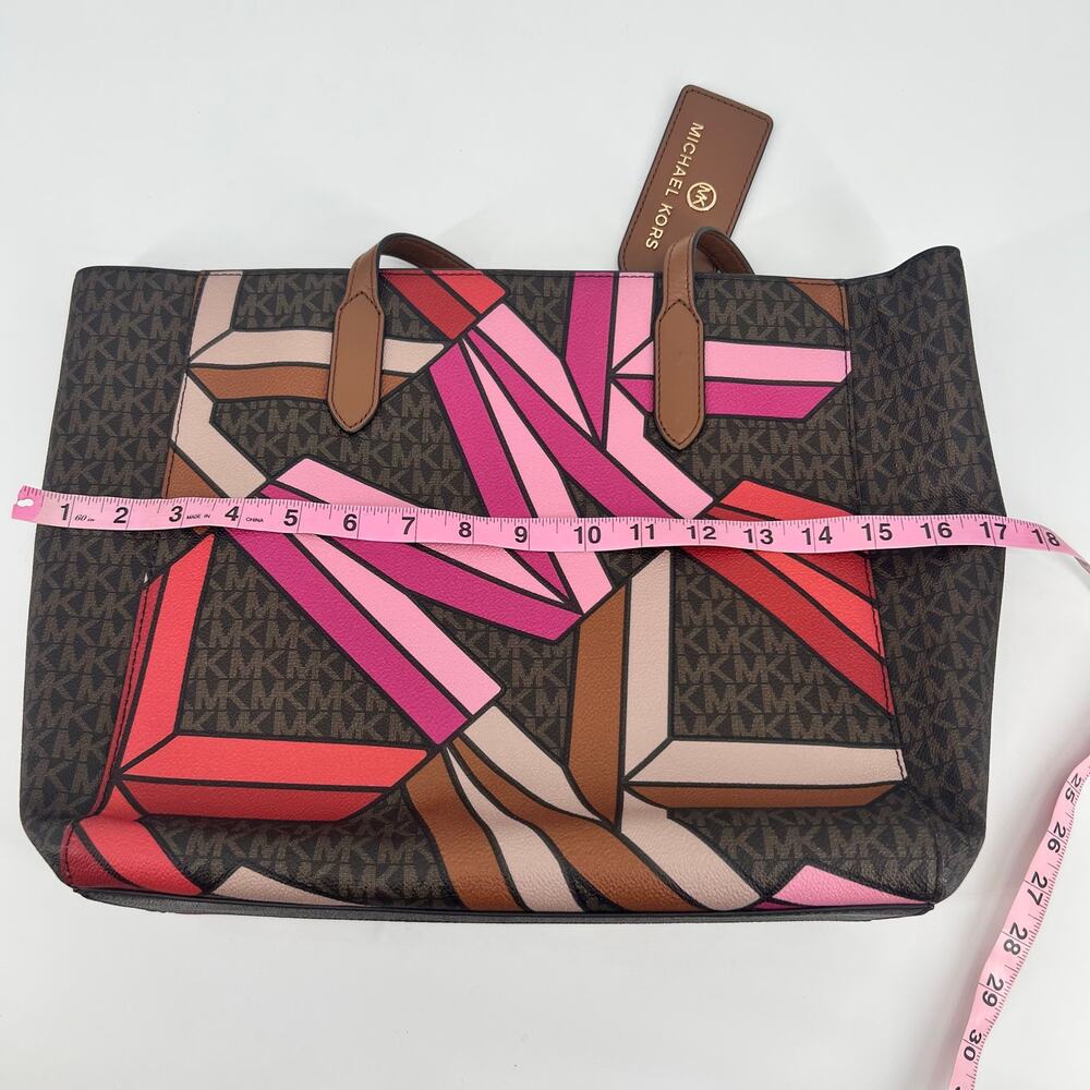 Michael Kors Sinclair Brown Multi Tote & matching Wallet limited edition pink - Picture 7 of 14